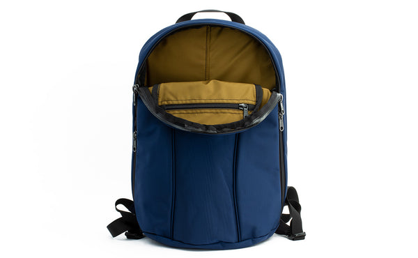 The Luminary 15 in Deep Blue (dark blue) 525 Ballistic with an Coyote (brown) 210 Ballistic interior.